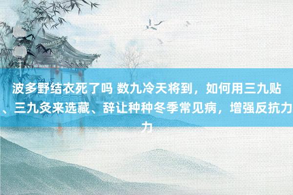 波多野结衣死了吗 数九冷天将到，如何用三九贴、三九灸来选藏、辞让种种冬季常见病，增强反抗力