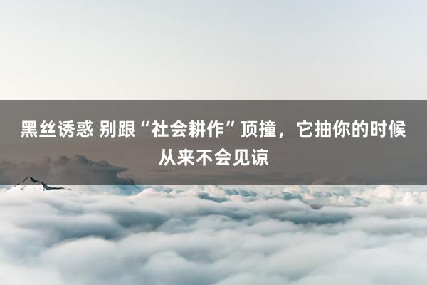 黑丝诱惑 别跟“社会耕作”顶撞，它抽你的时候从来不会见谅