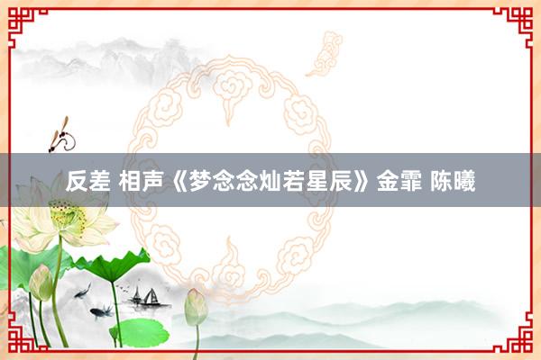 反差 相声《梦念念灿若星辰》金霏 陈曦